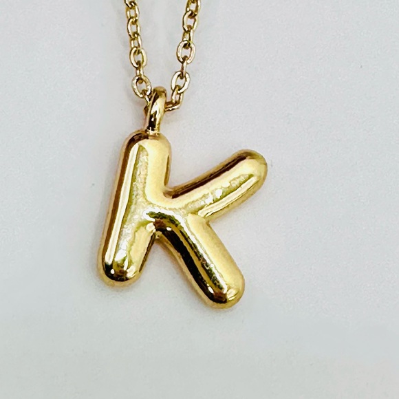 Wild Fable Golden Tone Letter K Pendant with a Gold Chain - Picture 3 of 3